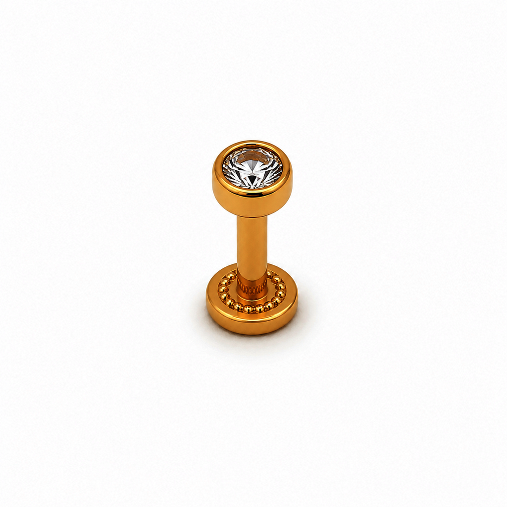 Žluté zlato náušnice HELIX zirkon 3,1mm